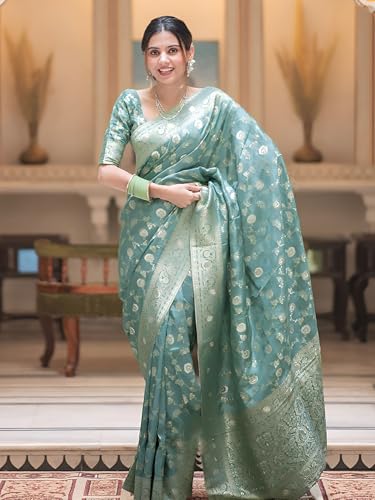 Image of Yashika Women's Pure Kanjivaram Silk Saree Soft Banarasi Style Wedding With Blouse Piece | Saree For Women | New Sari