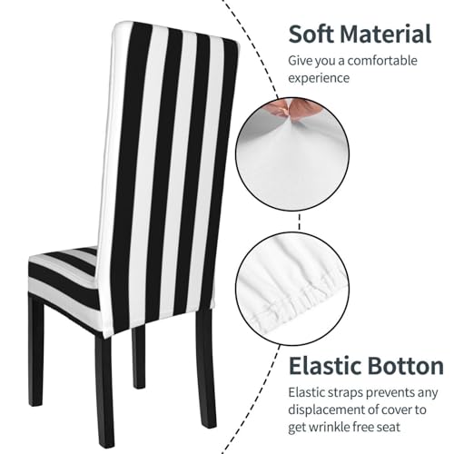 Housse de chaise de salle à manger imprimé rayure WHJDPP