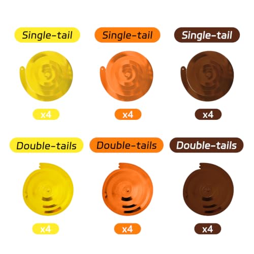 Image of 24 PCS Gold Brown Orange Hanging Swirl,Sparkle Ceiling Hanging Decorations,Plastic Streamer Party Decorations with Double-Swirls and Single-Swirls for Fall Birthday, Harvest, Thanksgiving Day,Wedding