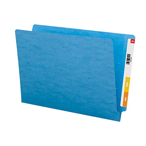 Smead End Tab File Folder, Shelf-Master Reinforced Straight-Cut Tab, Legal Size, Blue, 100 per Box (28010)