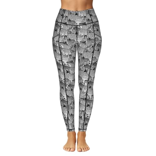 Pantalones de yoga transpirables con estampado de cebra holgados 2