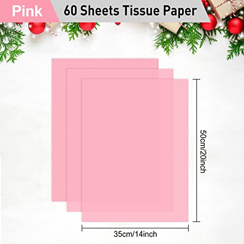 Image of NEBURORA 60 Sheets Pink Tissue Paper Set Valentines Gift Wrap Paper(Pink) | 14 X 20 Inch, Hot Pink Wrapping Paper for Gift Packaging Filler, DIY Art Crafts, Birthday, Wedding, Baby Shower Party Decor