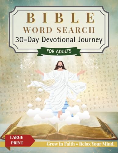 Image of Bible Word Search: 30-Day Devotional for Adults - Large Print Inspirational Word Find Puzzles with Bible Verses - Christian Spiritual Healing, Reflection & Religious Activity for Women, Men, Elderly