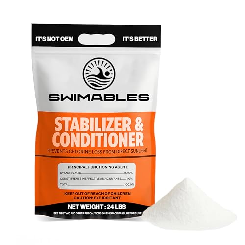 Swimables 24-Pounds Premium Pool Stabilizer & Conditioner, Max Strength Cyanuric Acid for Pools, Spa & Salt Water  Reduces Chlorine Loss, Ideal for Swimming & Hot Tubs