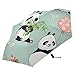 Niedliche Pandas mit Regenschirm, Bambusballon, Wasserkocher, automatisch, leicht, faltbar, automatisches Öffnen/Schließen, tragbarer Sonnenschirm, kompakt, UV-Schutz, starker Regenschirm
