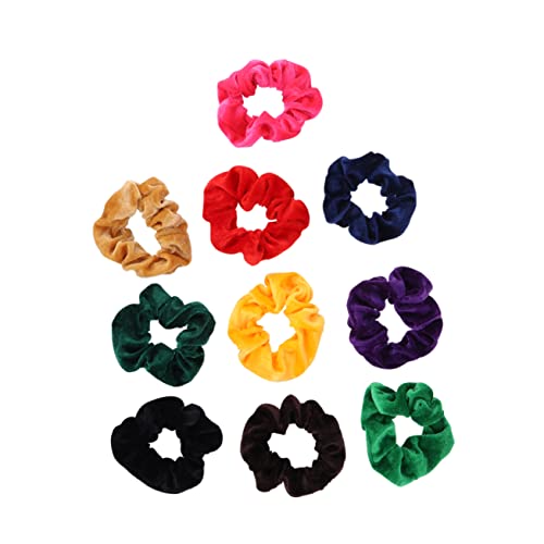KESYOO 10ほうそうパック ヘアシュシュ 女性用ヘアアクセサリー 伸縮性あり 髪を傷めにくい エラスティックヘアバンド 多機能デザイン 約 マルチカラー