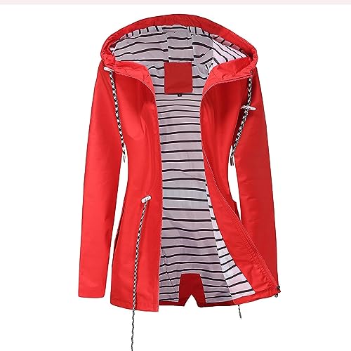Kuluzego Roupas femininas para inverno, outono, esportivas, esportivas, com capuz, casaco de chuva,