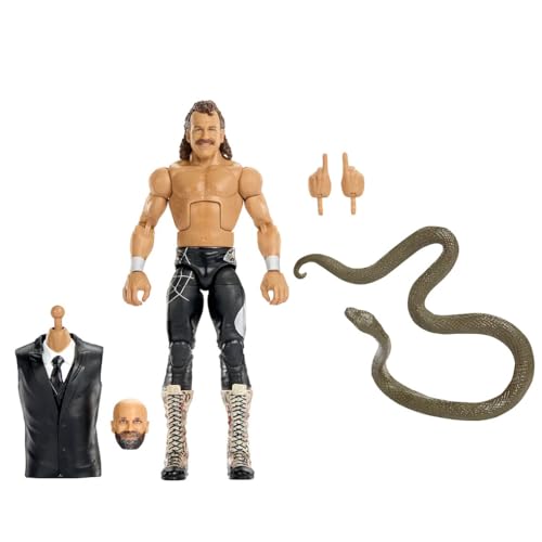 Mattel WWE Elite Collection Action Figure & Accessories, Premium Live Event Jake “The Snake” Roberts Set, Wrestlemania with Sam Roberts...