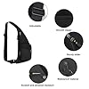 A-QMZL Sling Bag for Men Women Crossbody Shoulder Bag Chest Bag Slim Anti Theft Sling Bag Waterproof Lightweight Multi Pockets Sling Crossbody Bag Chest Daypack for Travel Sports Hiking (black) #4