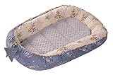 Nido Bebé Recién 90x50cm Plantilla removible Medi Partners 100% Algodón Cunas Nido para bebés Reductor de Cuna de Dos Caras (Atrapasueños con Gris Minky)