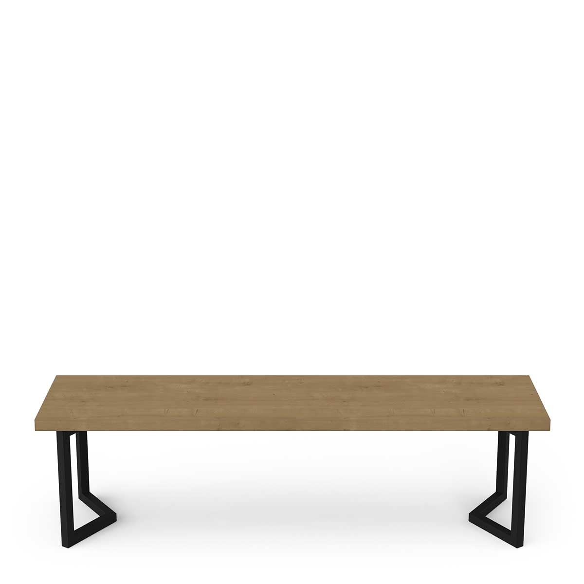 Banc en Bois Multifonctionnel Tendance – Style Industriel – Coloris Chêne Hamilton & Finitions Noir Mat - 158 x 44 x 40 cm