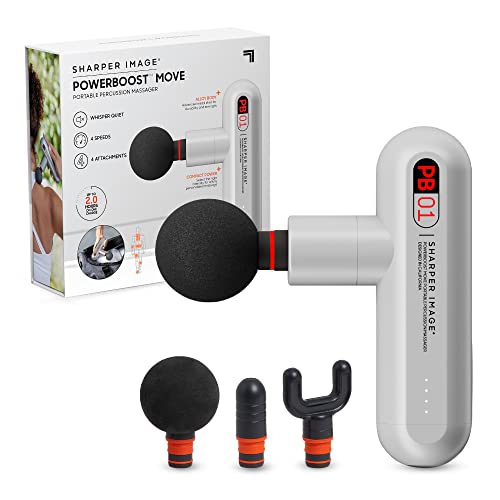 Sharper Image Powerboost Move - Mini Percussion Massage Gun| 4 At...