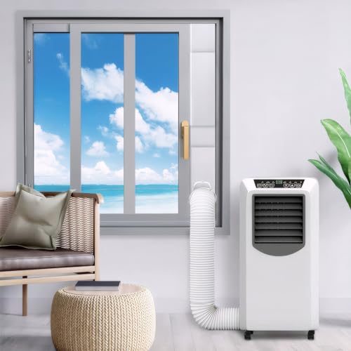 Ninonly Portable Air Conditioner Window Vent Kit with 5.9"" Exhaust Hose, Portable AC Seal Kit for Sliding Window with 4 Plates, Universal Coupler Fits 5.9 & 5.1 Inch Diameter Exhaust Hose, White - Thumbnail 7