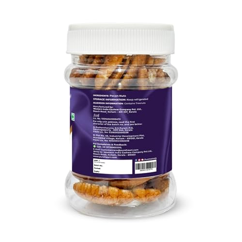 Image of Pureheart Premium Pecan Nuts 80g | Premium Natural Pecans | Healthy Dry Fruits Snack | Rich in Protein, Fibre & Antioxidants | Ideal for Snacking & Baking