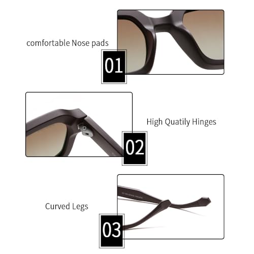 Image of grey jack TR90 Rectangle Polarized Sunglasses for Men Women,Stylish Full Rim Eyewear for UV Protection 21040