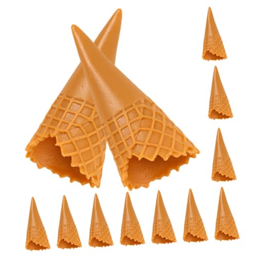 GARVALON 15piezas Conos De Helado Miniatura Realistas para Manualidades Decoraciones De Teléfono y Accesorios De Moda y Versátil