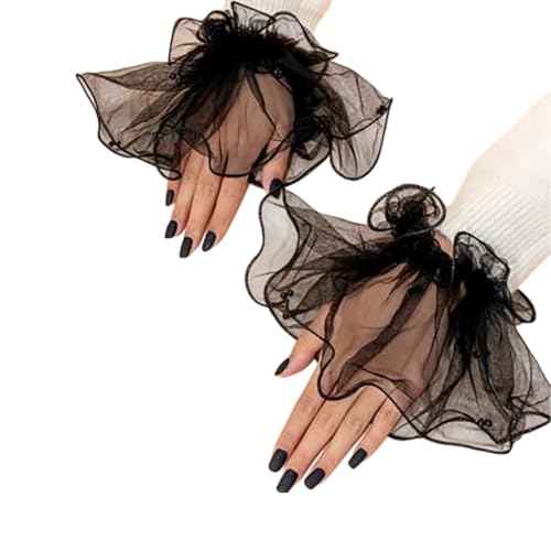 pearl Lace Mesh hand Sleeves Cuffs Elastic Bracelet Elegant Party Bride Wedding Women Girls Gloves Accessories