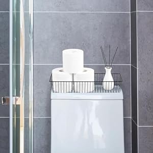 Sheechung farmhouse decor metal wire storage organizer bin basket2 pack rustic toilet paper holder storage organizer for bathroom kitchen cabinetspantry laundry room closets garage black  urban country home decor