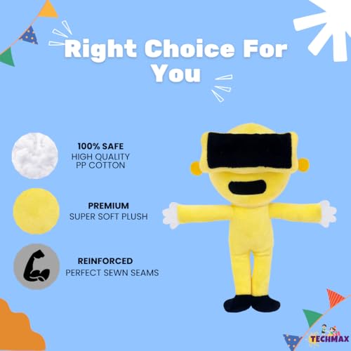 Image of Customized Text Standing Yellow Square Sprunki Plush Toys