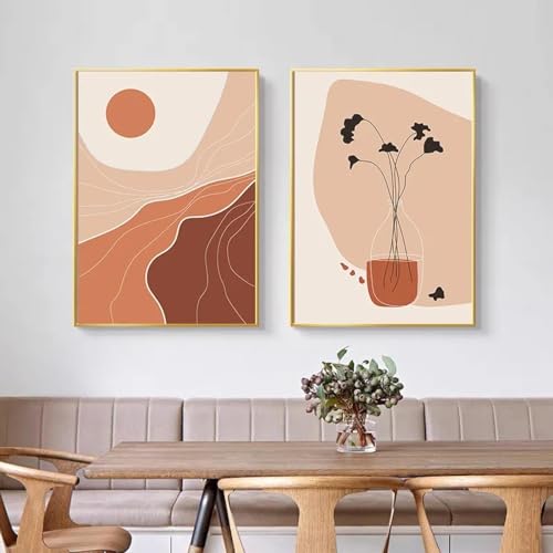 Peinture sur toile décoration salon moderne KEBIA grand format 80x110 cm affiche bohème