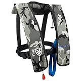 【Inflatable Life Vest Product Details】Model: Automatic/Manual 607, Color: White camouflage, Flat-laid size: 55cm(21.6in)*30cm(11.8in), Package size:38cm*31cm*5cm Weight:0.75 kg, Includes whistle,33g of Carbon Dioxide Cylinder.VOGUCCLO Adult Life Jack...