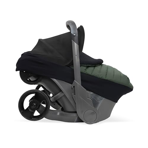 Image of Little Unicorn Winter Car Seat Cover | Premium Insulated Fabric | Universal Fit & Easy to Install | Travel Bag Included (Dark Green)
