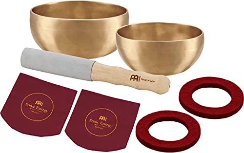 Sonic Energy Universal Singing Bowls – 2-delat sångskålsset för meditation – inkl. 2 skålar, 1 klubba, tygfodral, filtringar (SB-U-900)