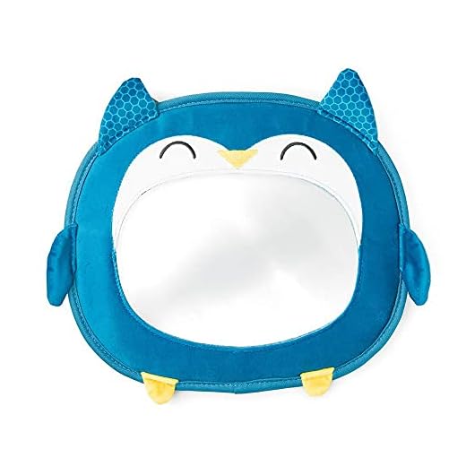 Diono Easy View Owl Character Baby Car Mirror, Safety Car Seat Mirror for Rear Facing Infant, Fully Adjustable, Wide Crystal Clear View, Shatterproof, Crash Tested