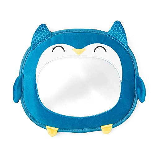 Image of Diono Easy View Owl Character Baby Car Mirror, Safety Car Seat Mirror for Rear Facing Infant, Fully Adjustable, Wide Crystal Clear View, Shatterproof, Crash Tested