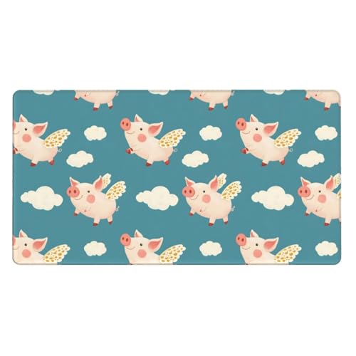 Tapis de souris pour ordinateur portable ailes de cochon pour bureau cosy