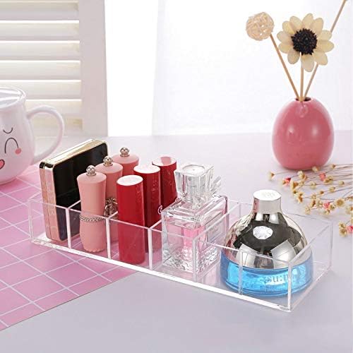 ROWNYEON Acrylic Makeup Organiser 6 Compact Clear Makeup Organiser Storage Makeup Holder Organiser For Makeup Storage With Removable Dividers