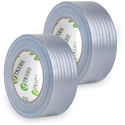 V1 Trade Panzertape Wasserfest 48 mm x 50 m - 2 x Panzertape Silber - Gewebeband - Panzerband Extra Stark - Gewebeklebeband - Duct Tape - Wasserdichtes Klebeband - Panzer Tape Band Cover