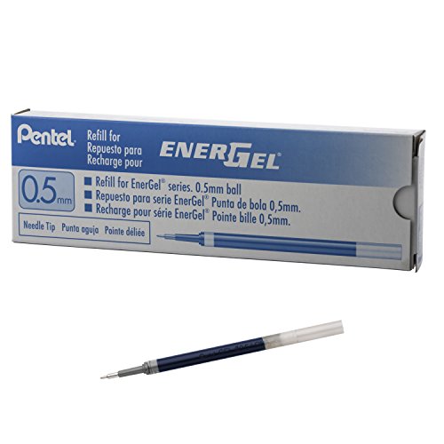 Image of Pentel Refill Ink for EnerGel Pen Needle Tip, Fine, 12 Pack, 0.5mm, Sky Blue (LRN5-S)