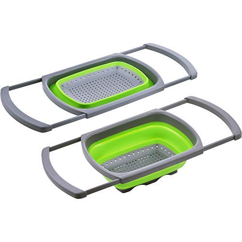Kitchenit Silicone Food Strainers Basket Silicone Drainer Basket