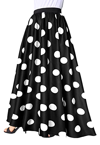 Afibi Women Chiffon Mopping Floor Length Big Hem Solid Beach High Waist Maxi Skirt2