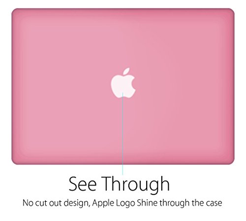 Coque MacBook Pro 13 rigide mat givré premium rose avec sa microfibre de précision