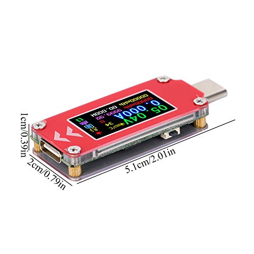 Image of USB C Power Meter, PD Charger Type C Tester - Color Display Voltmeter Ammeter Load Tester, Power Supply Tester - Charging Voltage Current Capacity Detector