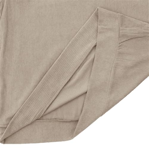 Mens Corduroy Standing Neck Sweater Autumn Winter Round Neck Casual Long Sleeve Heavyweight2