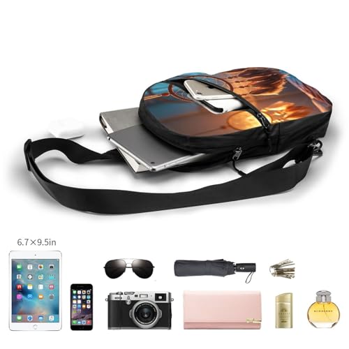 Dream Catcher Print Men's and Women's Foldable Crossbody Bag,Sports Crossbody Bags,and Daily Chest Bags4