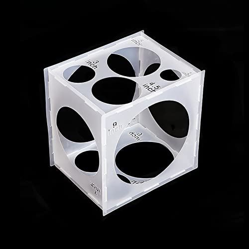 10 Holes Plastic Balloon Sizer Box Cube，Balloon Size Measurement box Tool for Creating Balloon Strips Arches, Balloon Decoration and Balloon Column Stand，Balloon Towers Decorations (2-10 Inch)