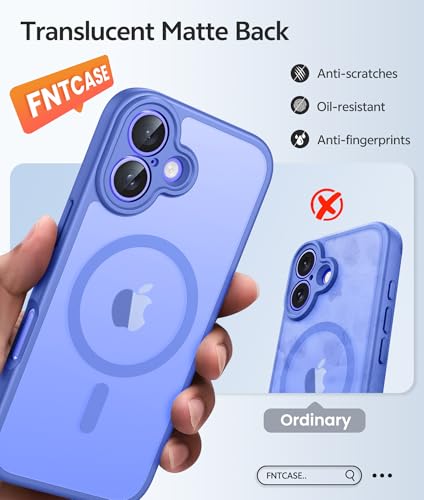 Image of FNTCASE for iPhone 16 Plus Case: [Compatible with Magsafe] Integrated Silicone Phone Cases with [Full Camera Protection] [Screen Protector] Military Grade Shockproof Protective Cover - Ultramarine