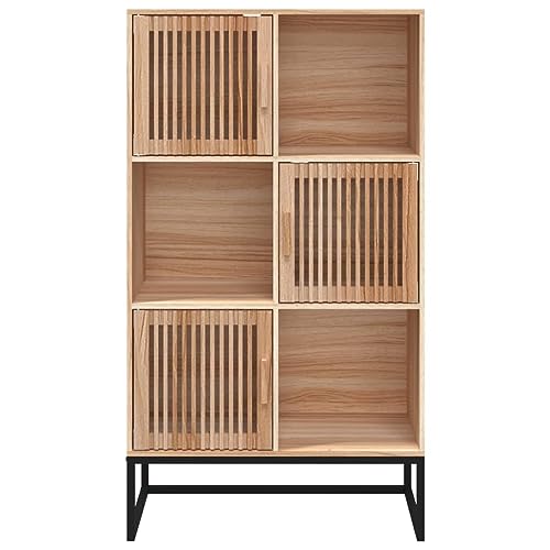 Credenza de madera estable de 125 cm de alto para almacenamiento 7