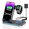 Wireless Charger, 3 in 1 Charging Station, Fast Charging Station Foldable Charging Stand, Wireless Charging Station for Multiple Devices, Compatible with lPhone 17/16/15/14/13 Pro Max Airpods Watch