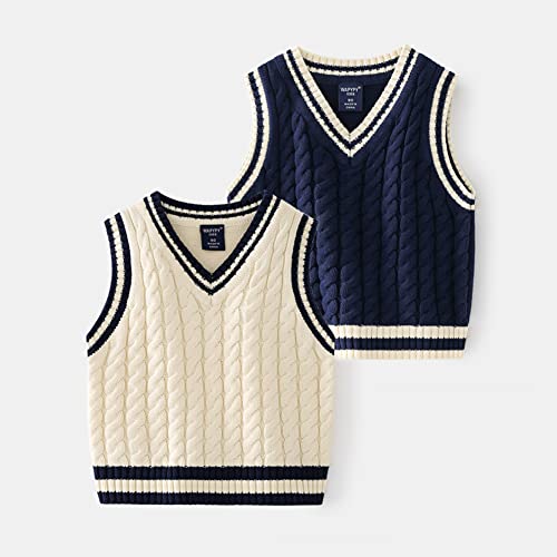 Boys Sweater Vest Kids Uniform Vest V-Neck Sleeveless Knit Pullover for Boy Girls Toddler3