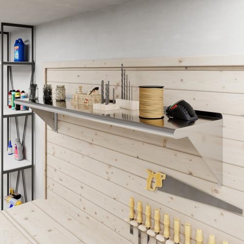 Image of AmGood 60 inch Long X 14 inch Deep Stainless Steel Wall Shelf | NSF Certified | Appliance & Equipment Metal Shelving | Kitchen, Restaurant, Garage, Laundry, Utility Room