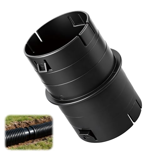 4 Universal Pipe Connector Corrugated to PVC Pipe Adapter Yard Drainage Coupler for Sump Pump Discharge & Downspout Extensions Fits 4 SCH 40 4 SDR 35 & 4 Corrugated Pipe - Black