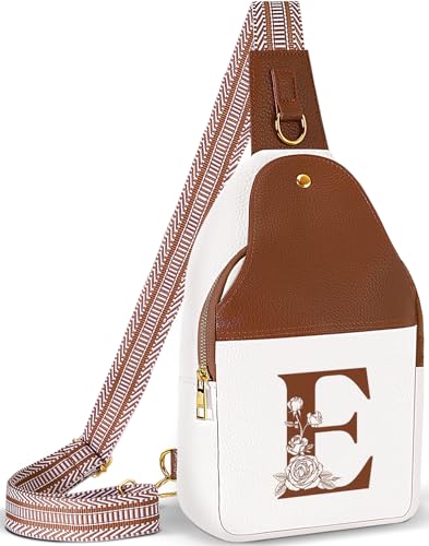Image of Lizznoe Personalized Crossbody Bag for Women Leather Sling Bags with Initial Letter Chest Bag for Travel, Gift for Mom Wife