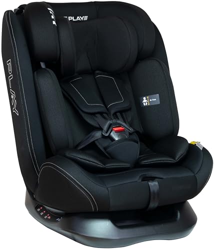 Play Scout i Size. Silla de coche evolutiva sin isofix Grupo 0/1/2/3 de 0 a 12 años. Niños altura 40 150cm. Contramarcha hasta 4 años. Instalación universal con cinturon seguridad. (Black Eagle)