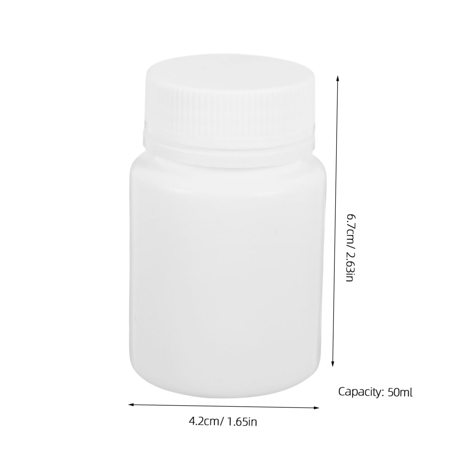 Frasco Farmacéutico Redondo PE 50ml Tapa de Rosca, 100 unidades | Boca Ancha, Hermético, Resistente a Roturas, para Cápsulas, Medicamentos y Suplementos Diarios
