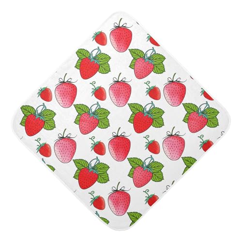 Msyxl Strawberry Doodles Hooded Towel - Ultra Soft & Absorbent Muslin Cotton Bath Towel for Babies, Toddlers, Newborn - Boys & Girls Essential 30